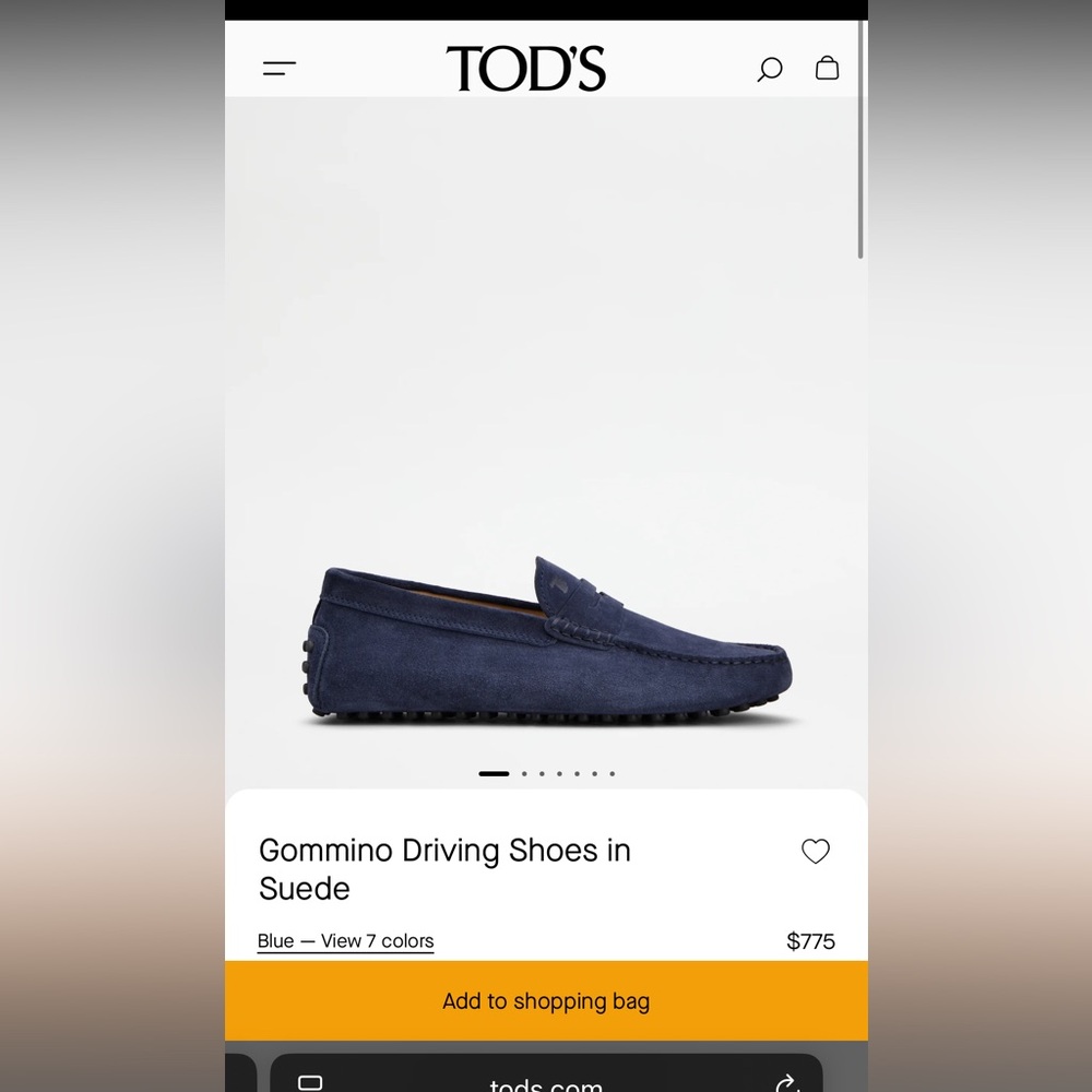 Tod’s Men's Blue Suede Driving Shoes